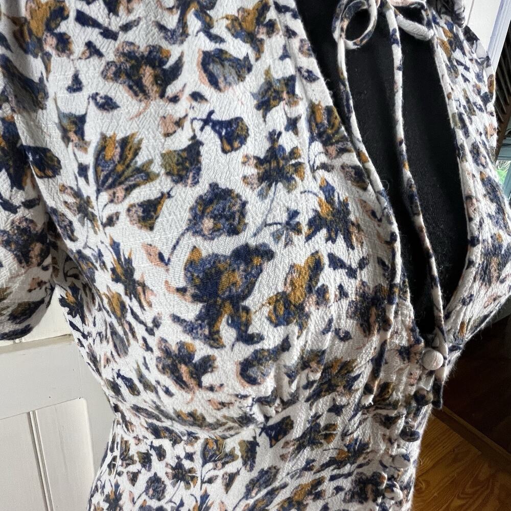 Free People Floral Mini Dress Sz 2 Button Front Flowy Boho Romantic Melody EUC - Picture 13 of 16